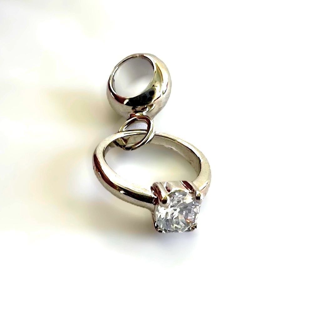 Diamond Ring Rhinestone Charm